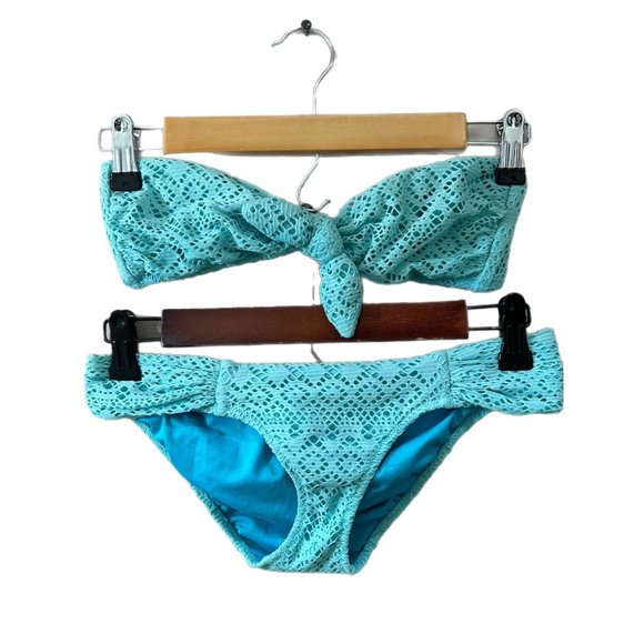 Victoria’s Secret Women’s Size XS / Small Swim Suit Bikini Eyelet Blue **READ** - Picture 1 of 5